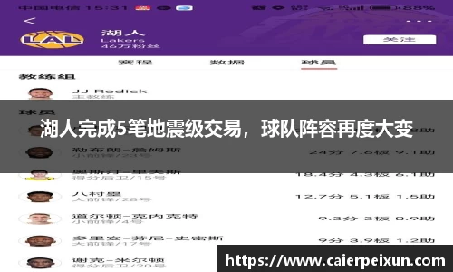 湖人完成5笔地震级交易，球队阵容再度大变